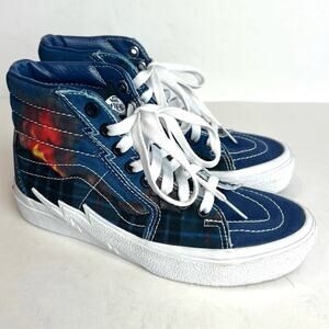 VANS Sk8 Hi Bolt Big Reveal Volcano Navy Blue High Top Sneakers Boys Sz 3.5